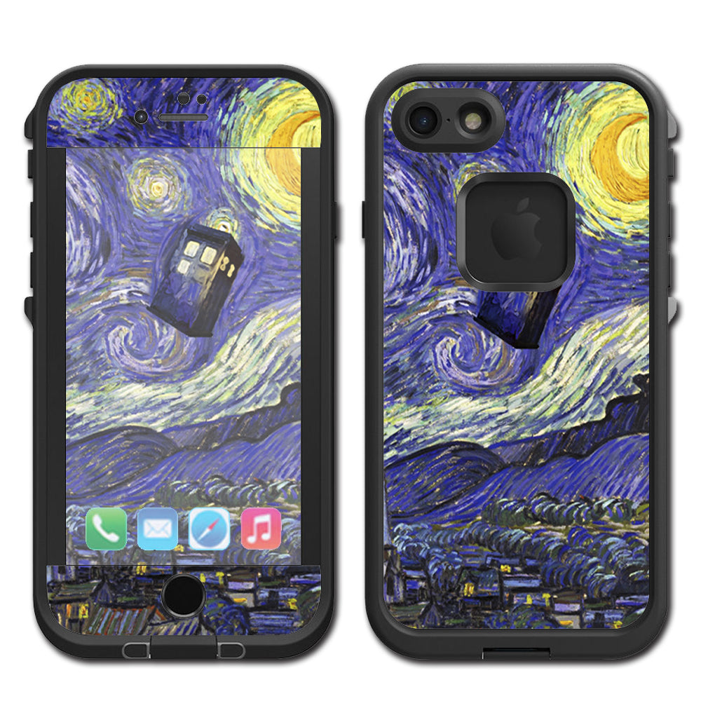  Tardis Starry Night Lifeproof Fre iPhone 7 or iPhone 8 Skin