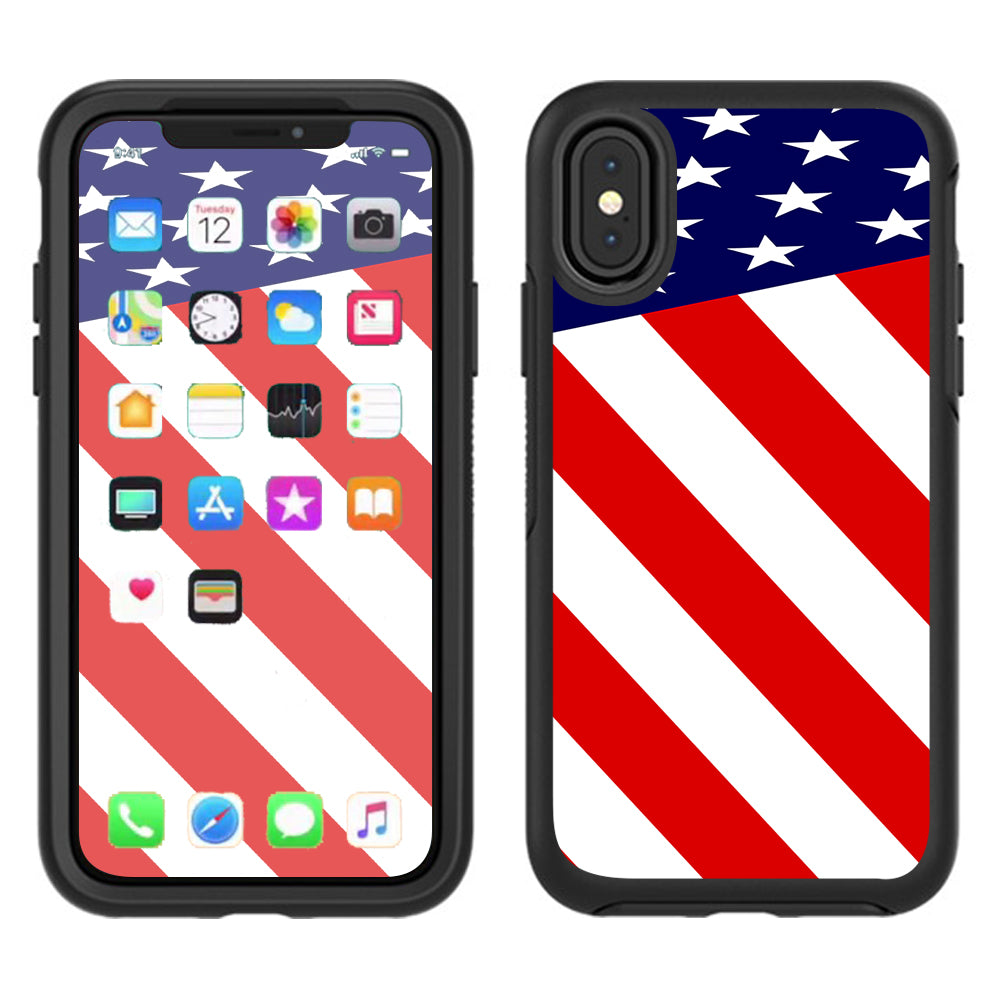  American Flag Usa Otterbox Defender Apple iPhone X Skin