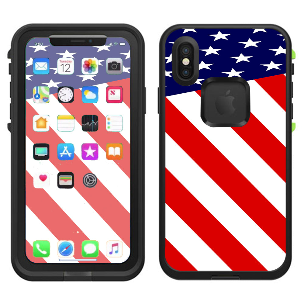  American Flag Usa Lifeproof Fre Case iPhone X Skin