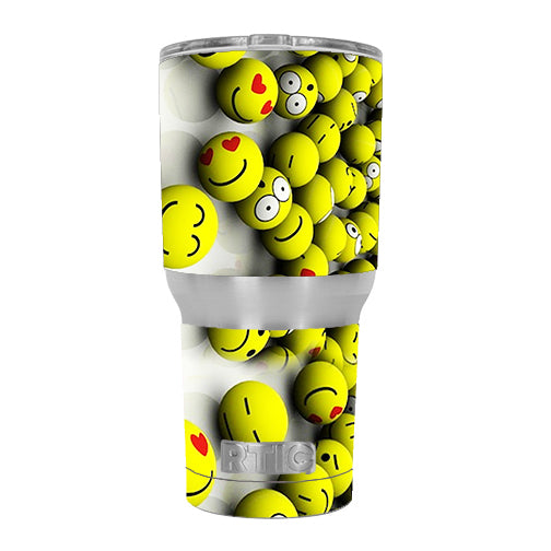  Tennis Balls Happy Faces RTIC 30oz Tumbler Skin