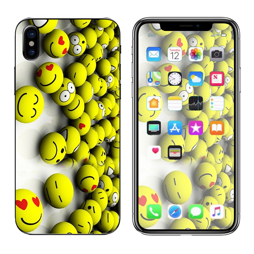  Tennis Balls Happy Faces Apple iPhone X Skin