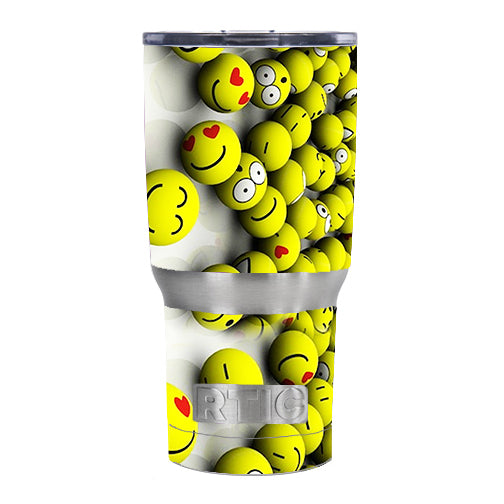  Tennis Balls Happy Faces RTIC 20oz Tumbler Skin