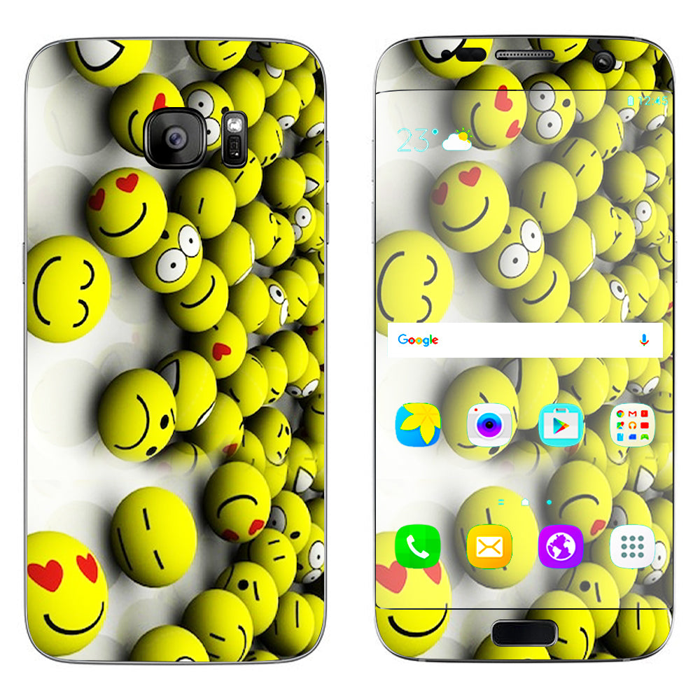  Tennis Balls Happy Faces Samsung Galaxy S7 Edge Skin