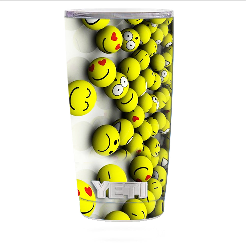  Tennis Balls Happy Faces Yeti 20oz Rambler Tumbler Skin