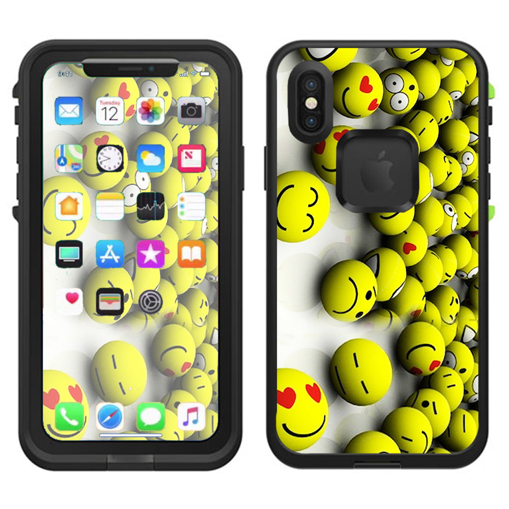  Tennis Balls Happy Faces Lifeproof Fre Case iPhone X Skin