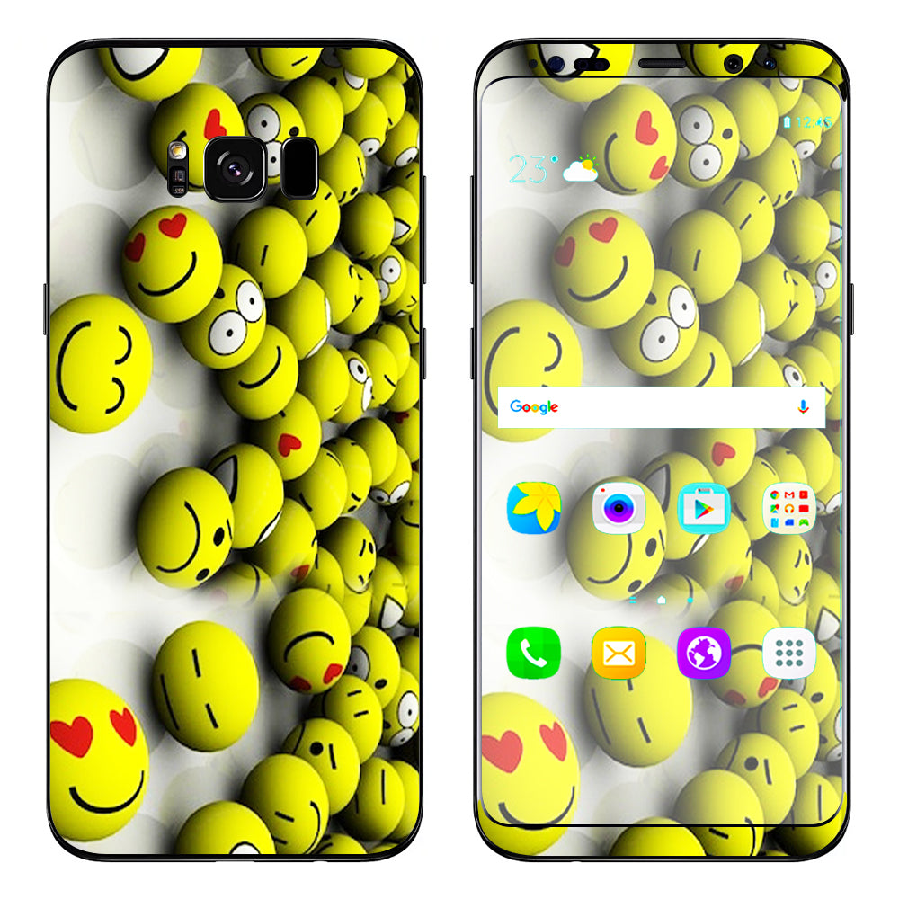  Tennis Balls Happy Faces Samsung Galaxy S8 Skin