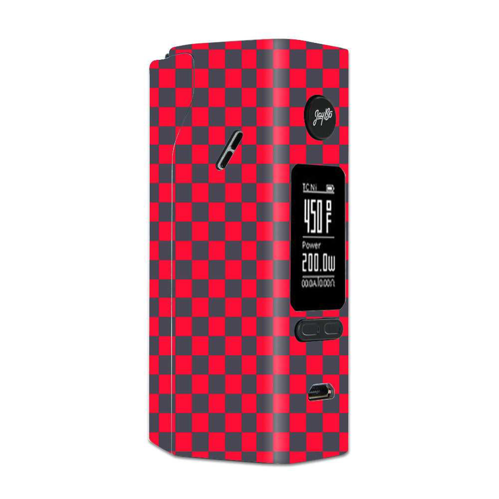  Red Gray Checkers Wismec Reuleaux RX 2/3 combo kit Skin