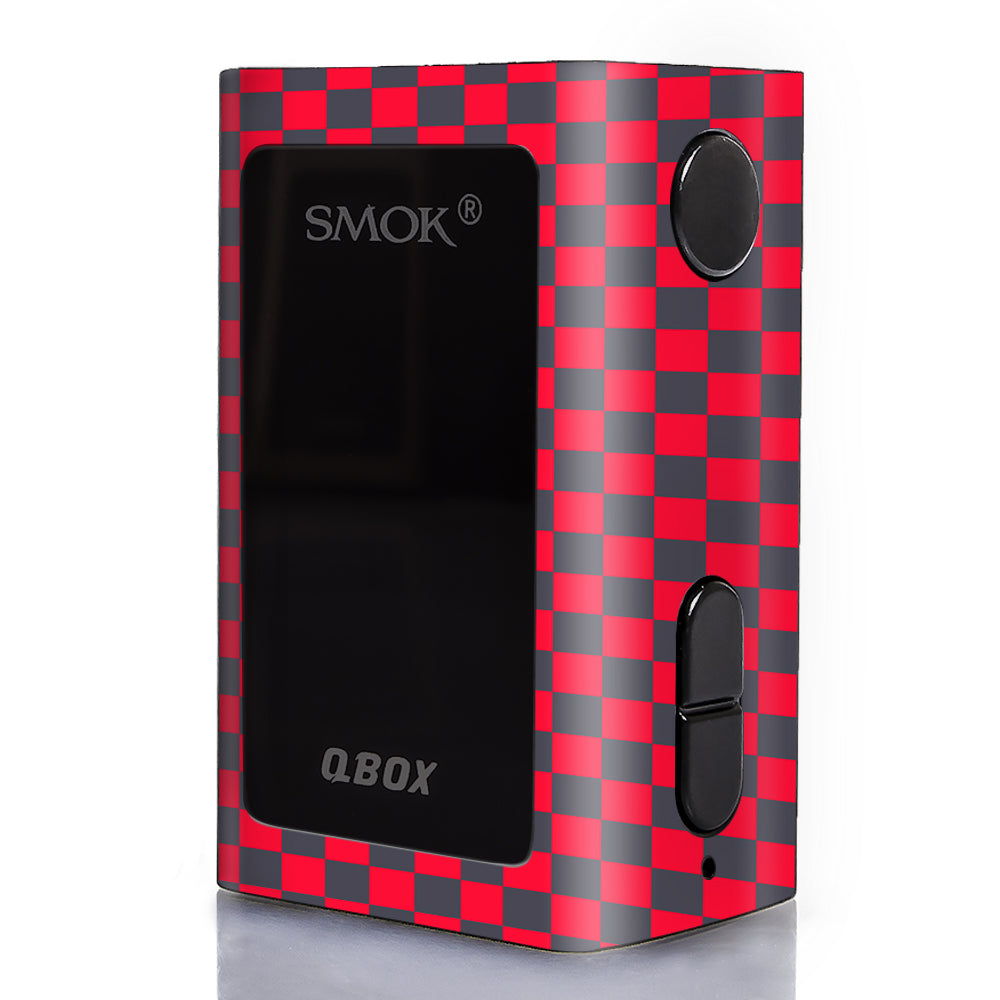  Red Gray Checkers Smok Q-Box Skin
