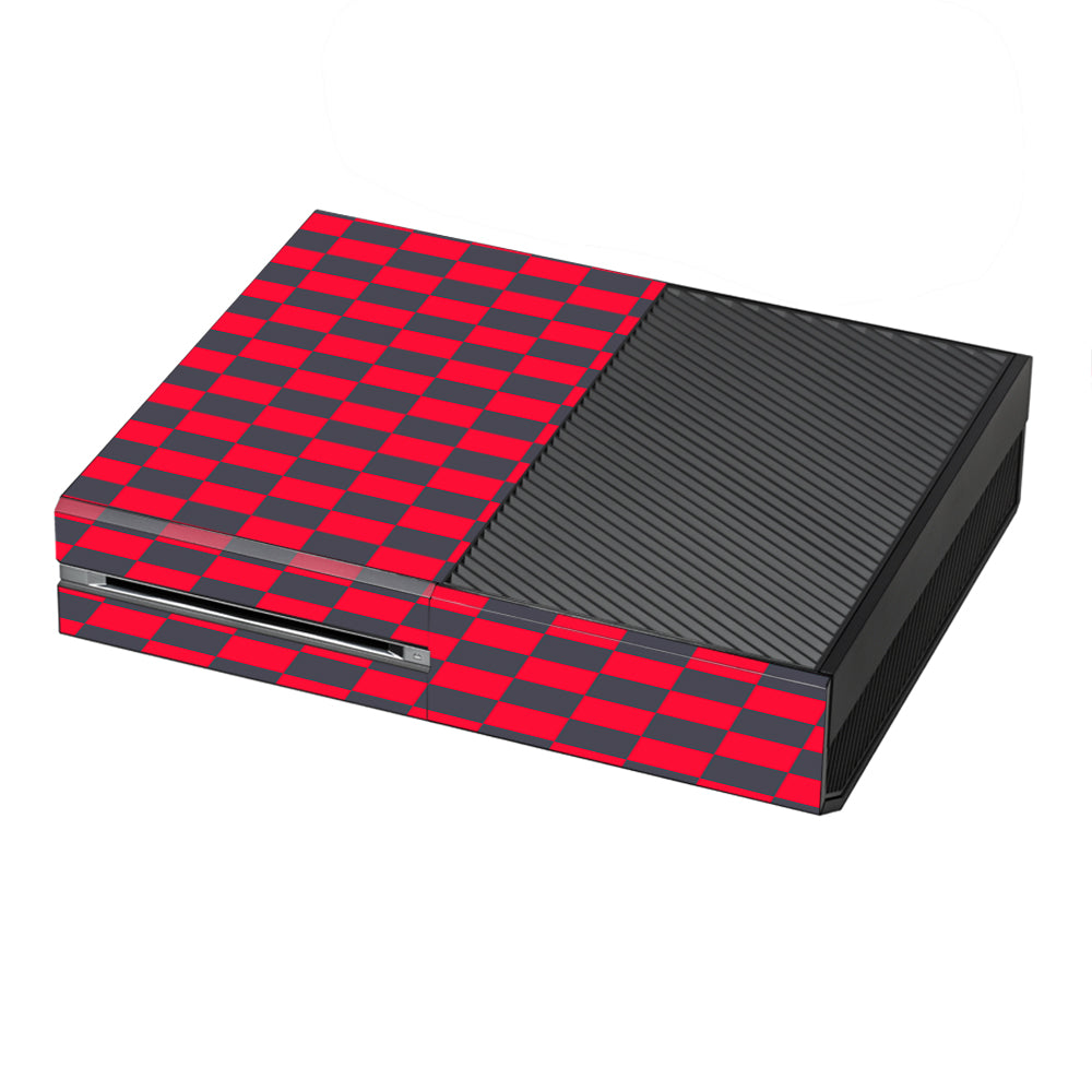  Red Gray Checkers Microsoft Xbox One Skin