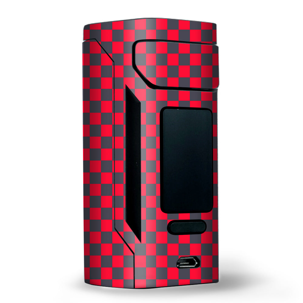  Red Gray Checkers Wismec RX2 20700 Skin