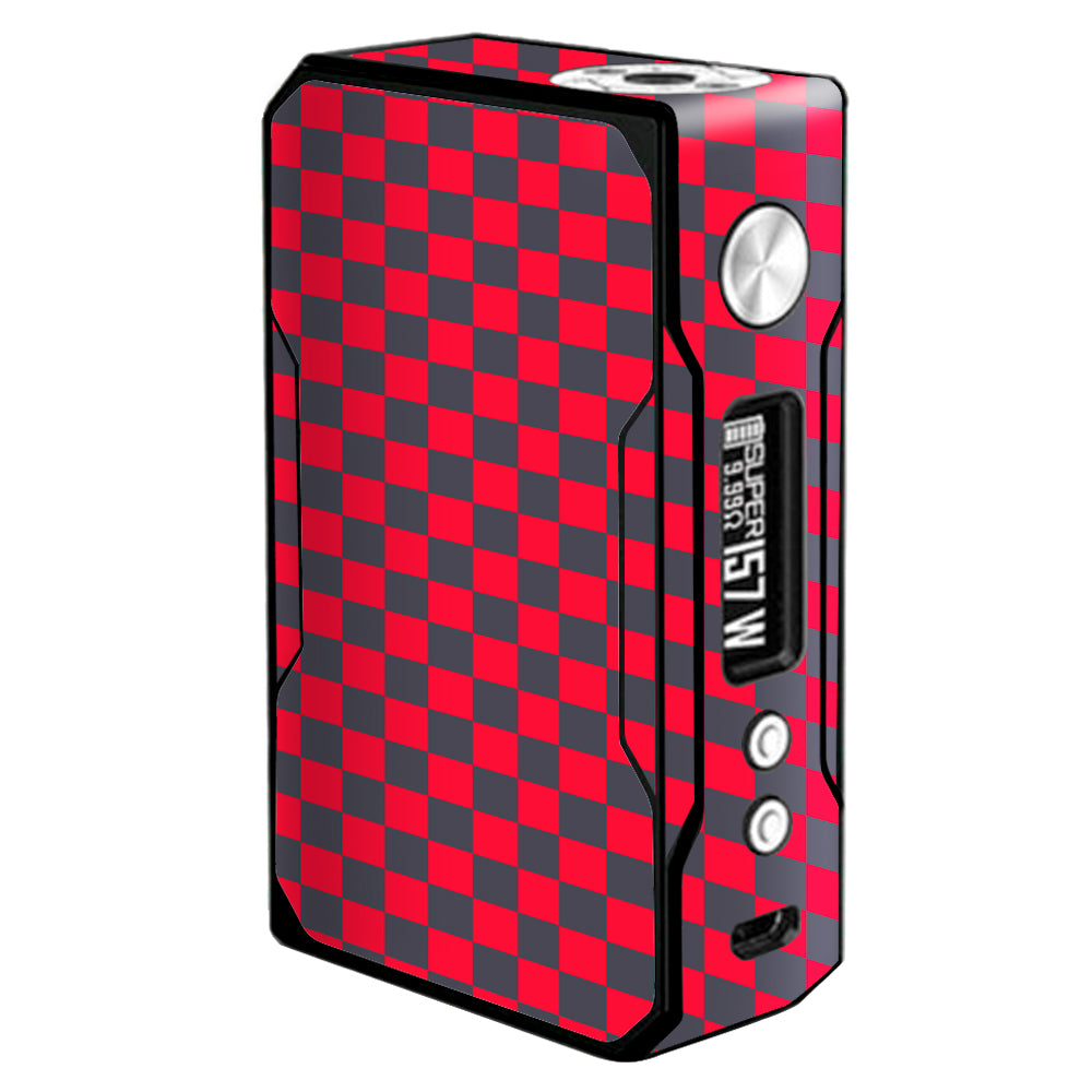  Red Gray Checkers Voopoo Drag 157w Skin