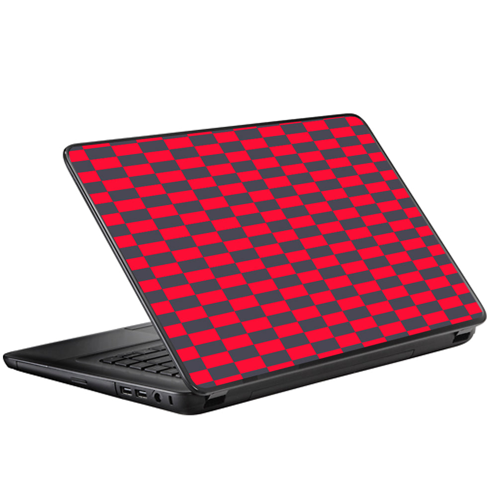 Red Gray Checkers Universal 13 to 16 inch wide laptop Skin
