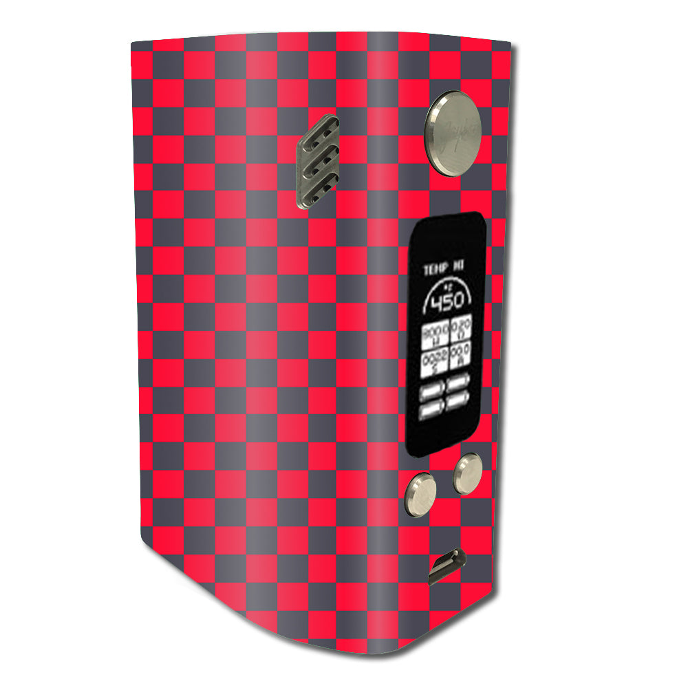  Red Gray Checkers Wismec Reuleaux RX300 Skin