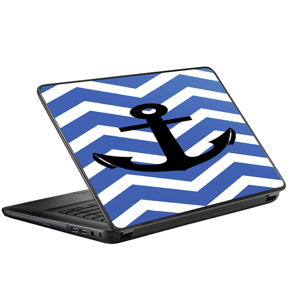  Blue Chevron Black Anchor Universal 13 to 16 inch wide laptop Skin