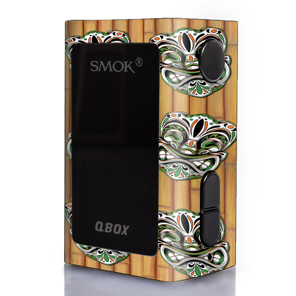  Tiki Faces On Bamboo Smok Q-Box Skin