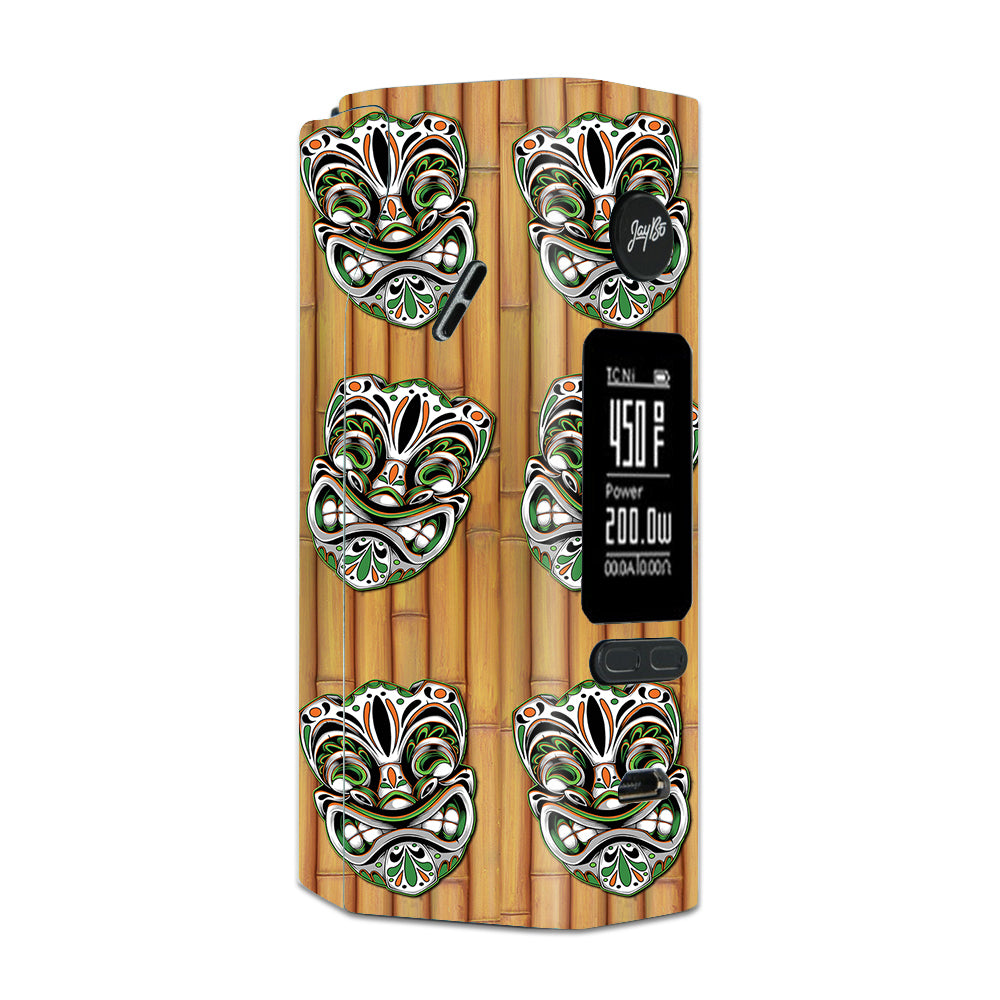  Tiki Faces On Bamboo Wismec Reuleaux RX 2/3 combo kit Skin