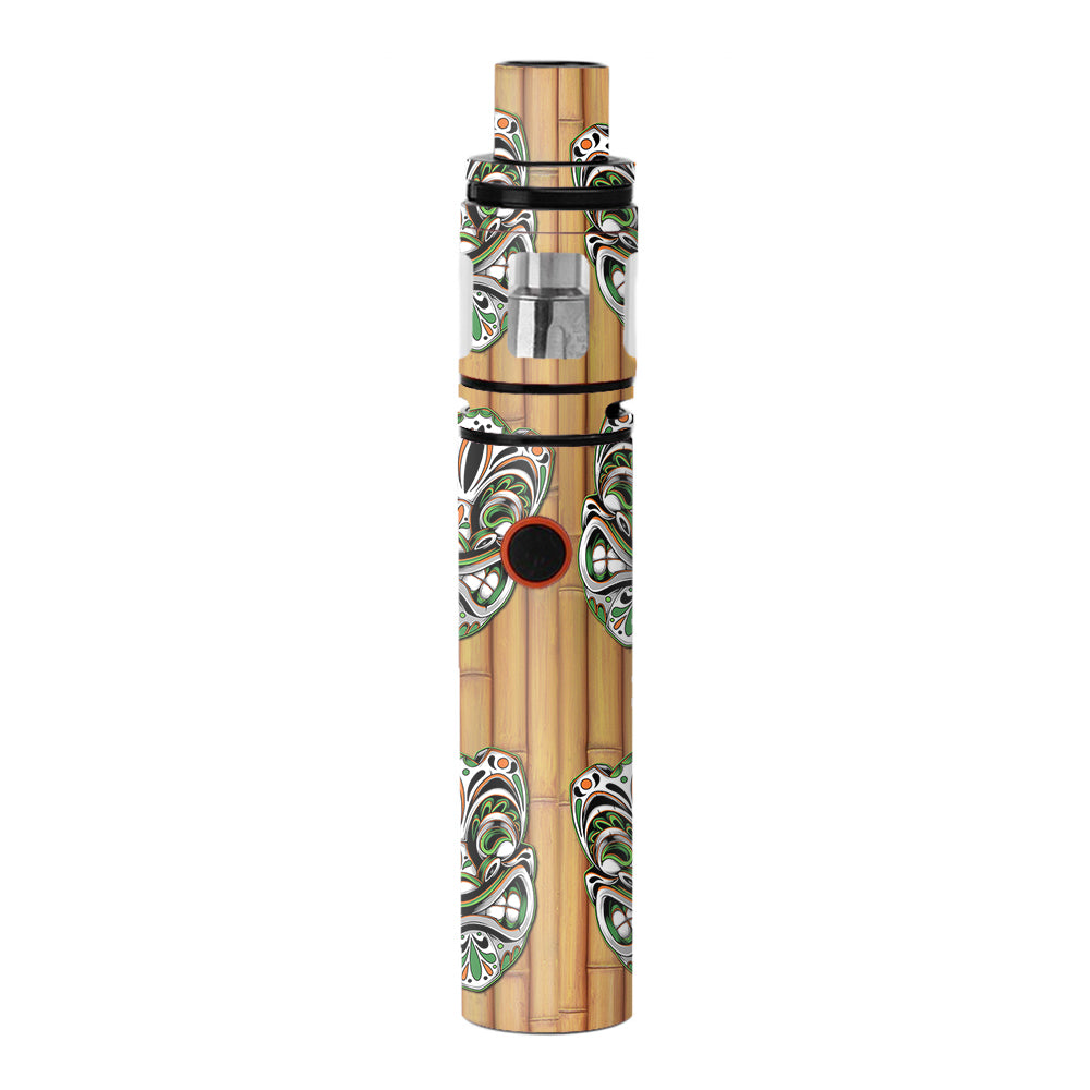  Tiki Faces On Bamboo Smok Stick V8 Skin
