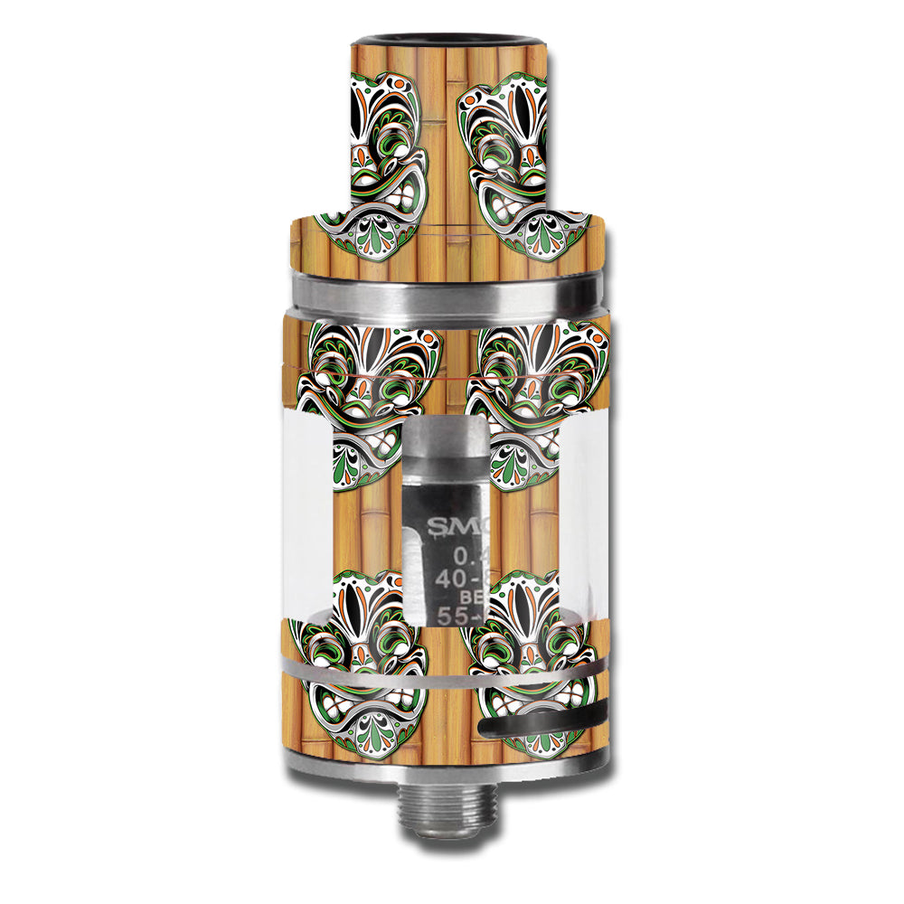  Tiki Faces On Bamboo Smok TFV8 Micro Baby Beast Skin