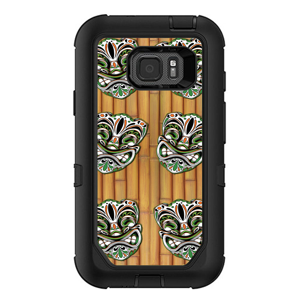  Tiki Faces On Bamboo Otterbox Defender Samsung Galaxy S7 Active Skin