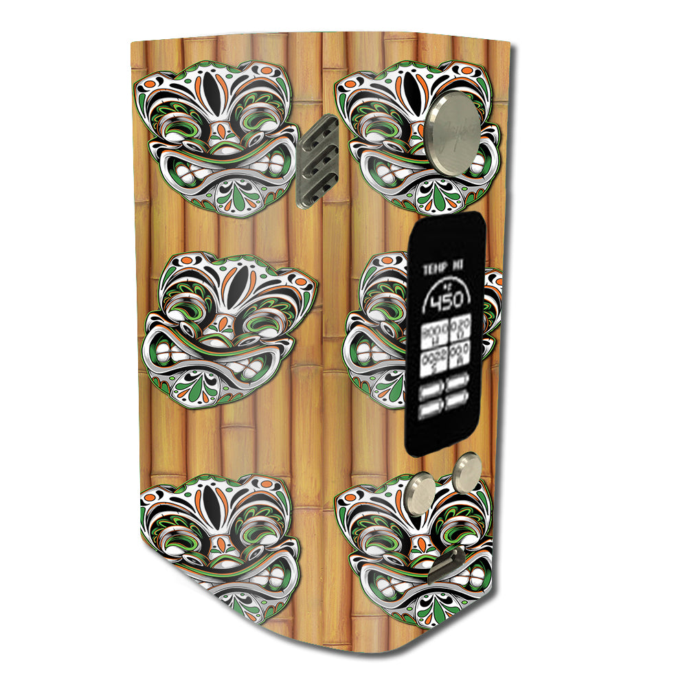  Tiki Faces On Bamboo Wismec Reuleaux RX300 Skin