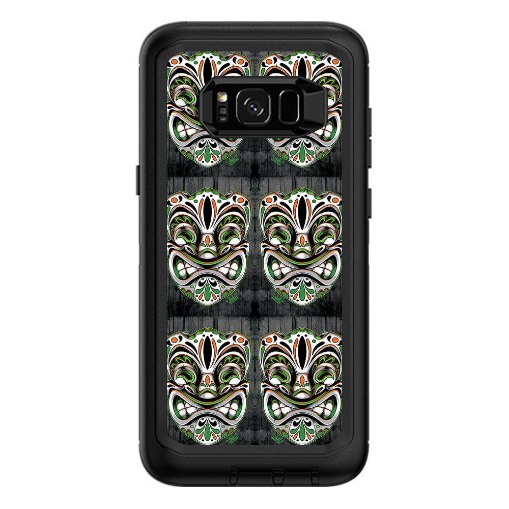  Tiki Faces Otterbox Defender Samsung Galaxy S8 Plus Skin