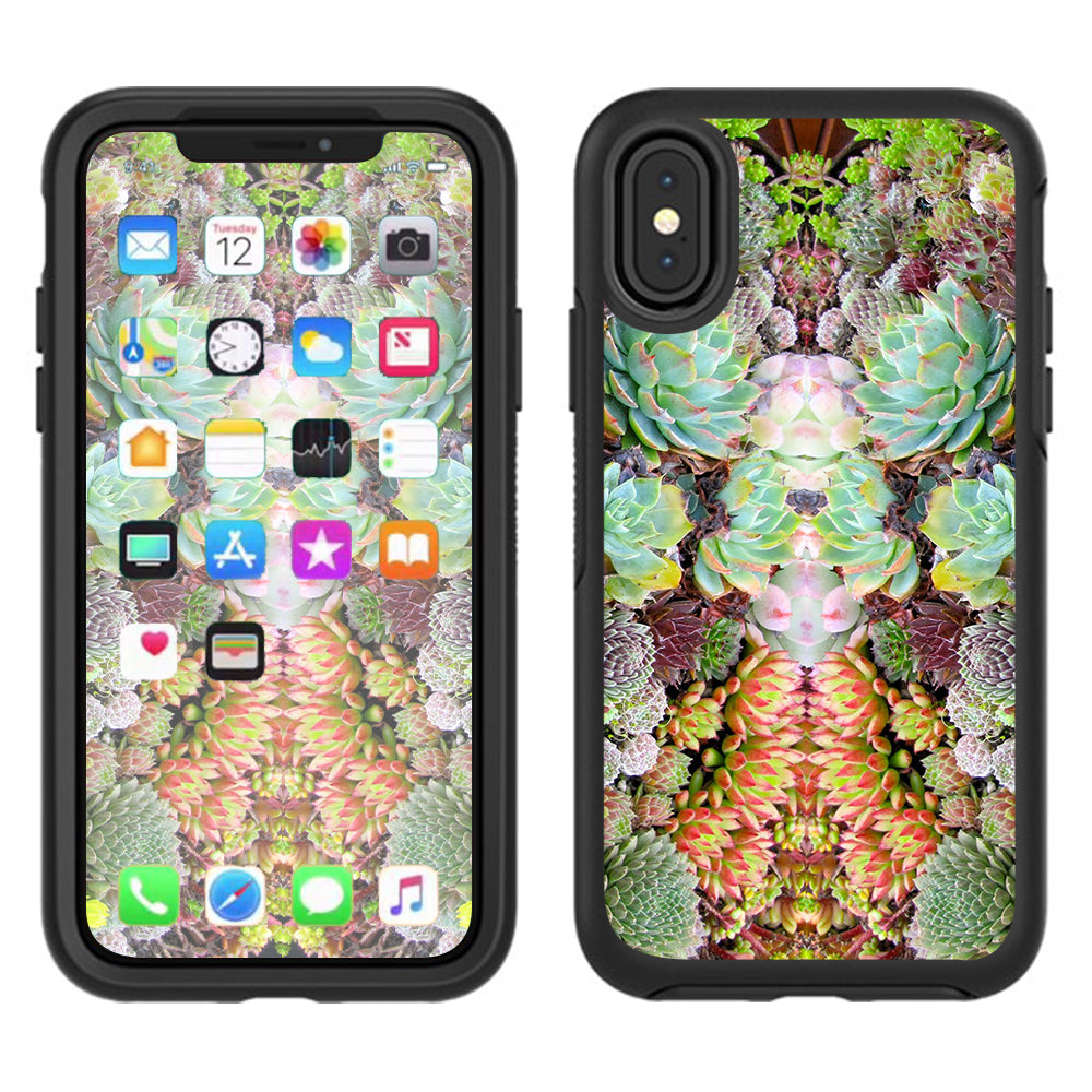  Succulents Floral  Otterbox Defender Apple iPhone X Skin