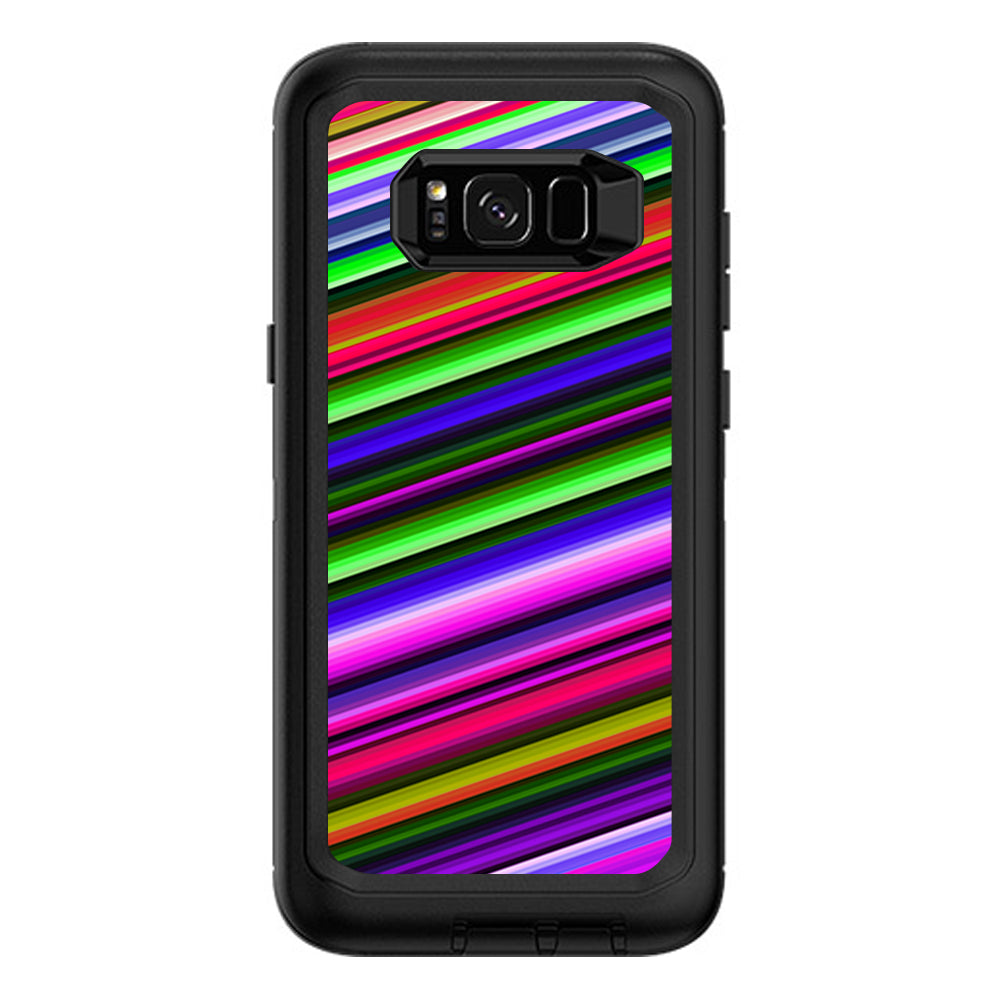   Bright Stripes Otterbox Defender Samsung Galaxy S8 Plus Skin