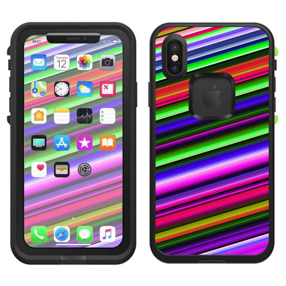   Bright Stripes Lifeproof Fre Case iPhone X Skin