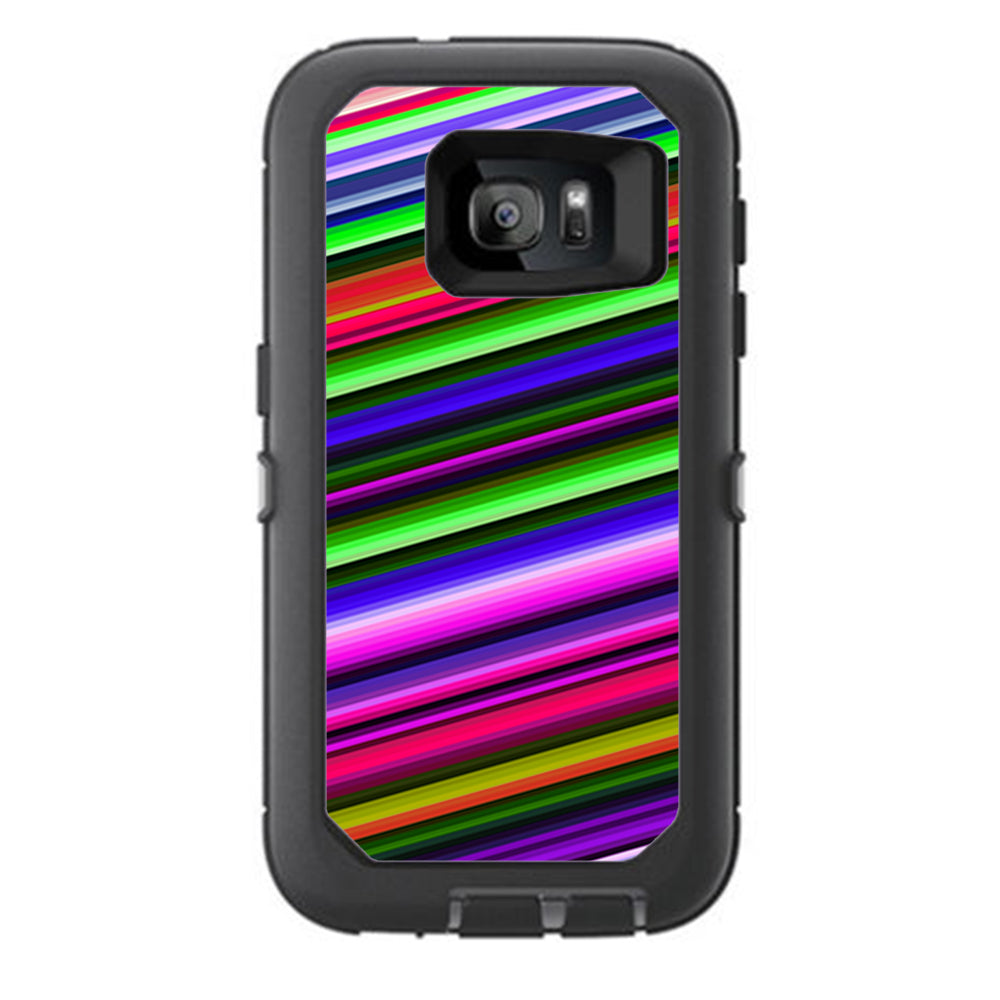   Bright Stripes Otterbox Defender Samsung Galaxy S7 Skin