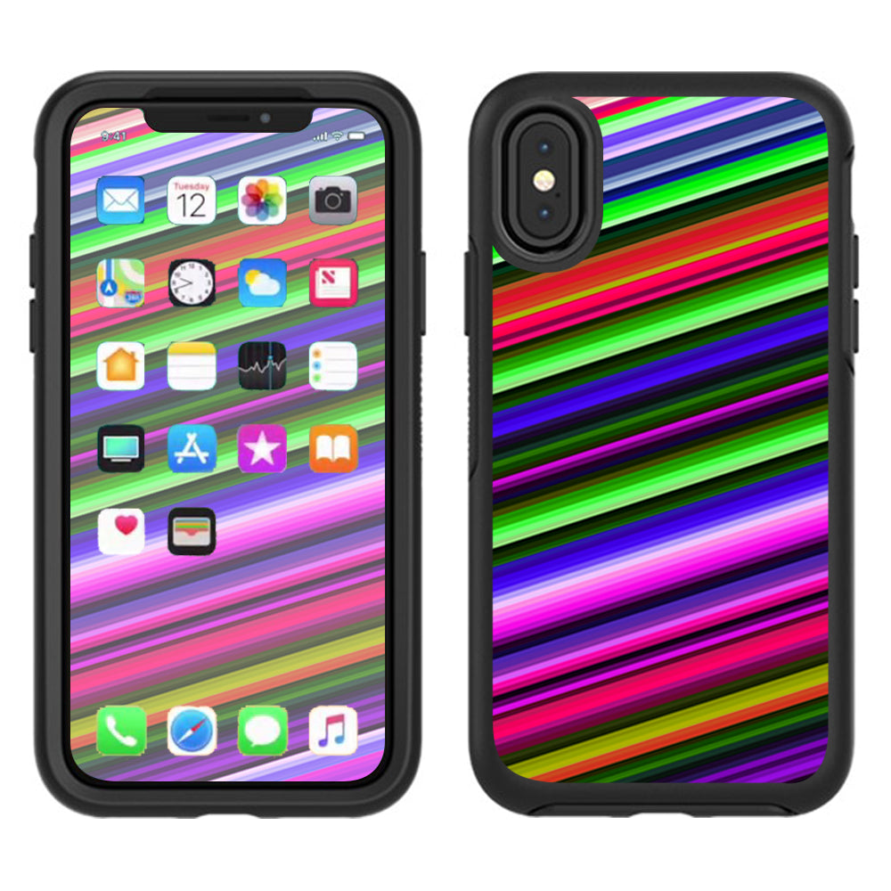   Bright Stripes Otterbox Defender Apple iPhone X Skin