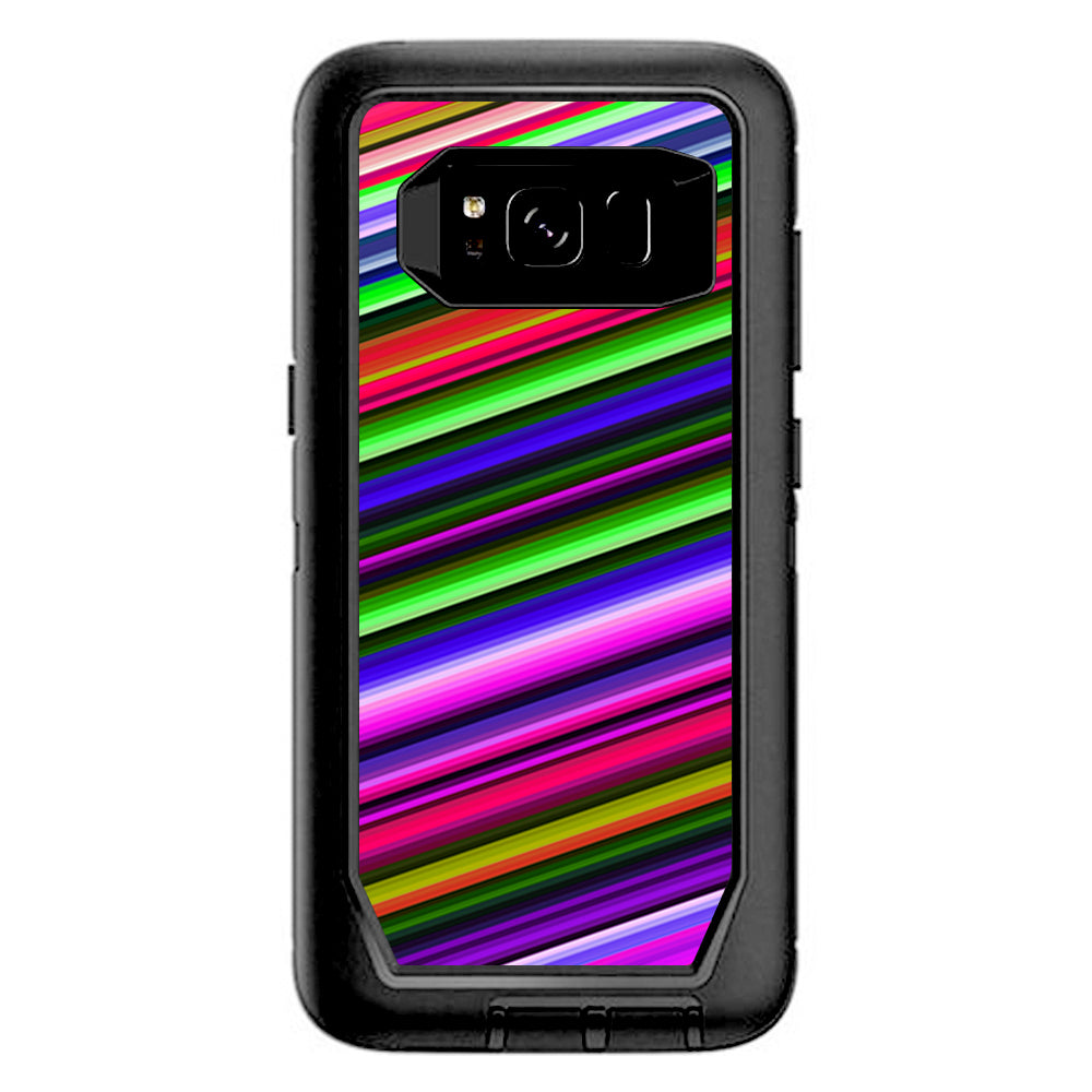   Bright Stripes Otterbox Defender Samsung Galaxy S8 Skin