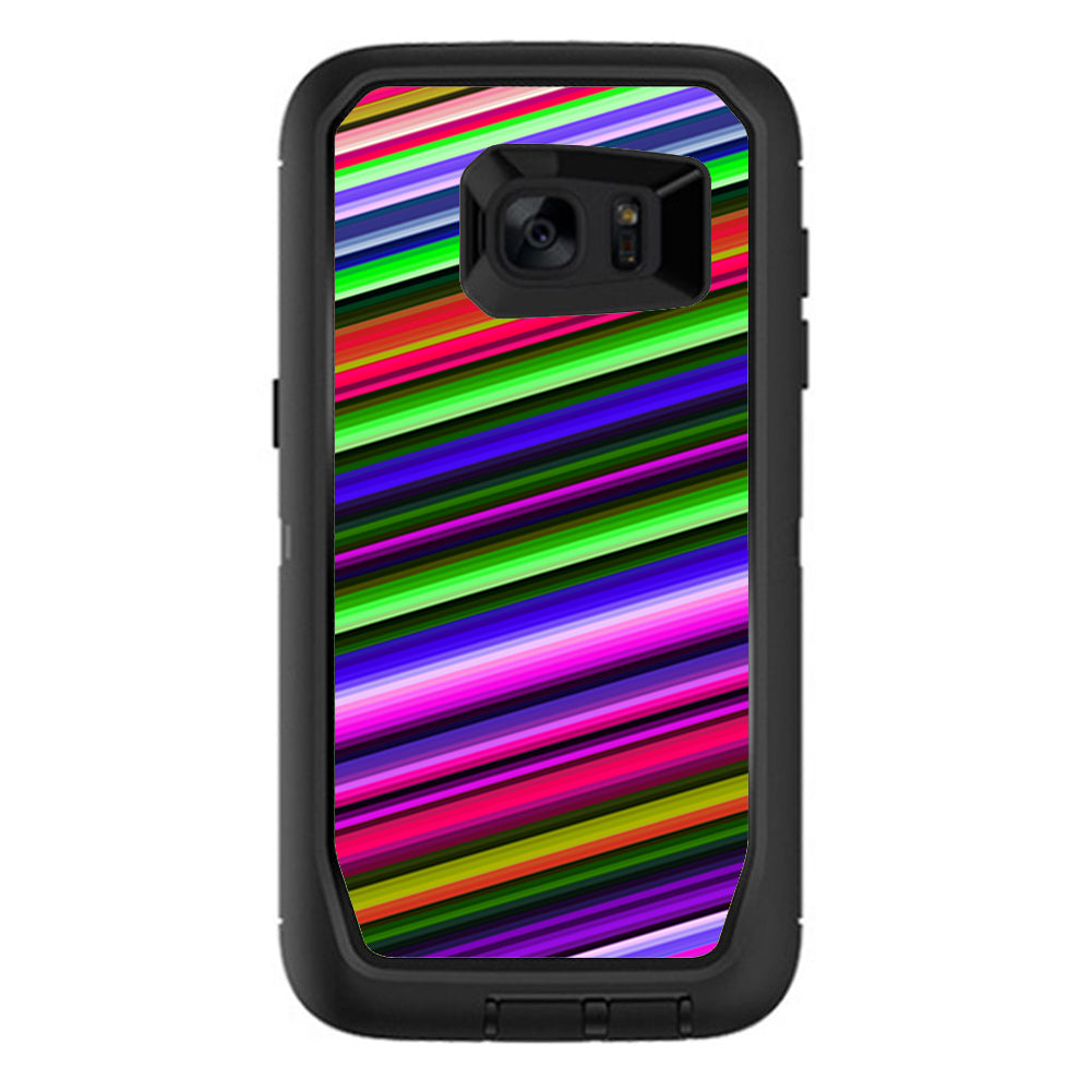   Bright Stripes Otterbox Defender Samsung Galaxy S7 Edge Skin