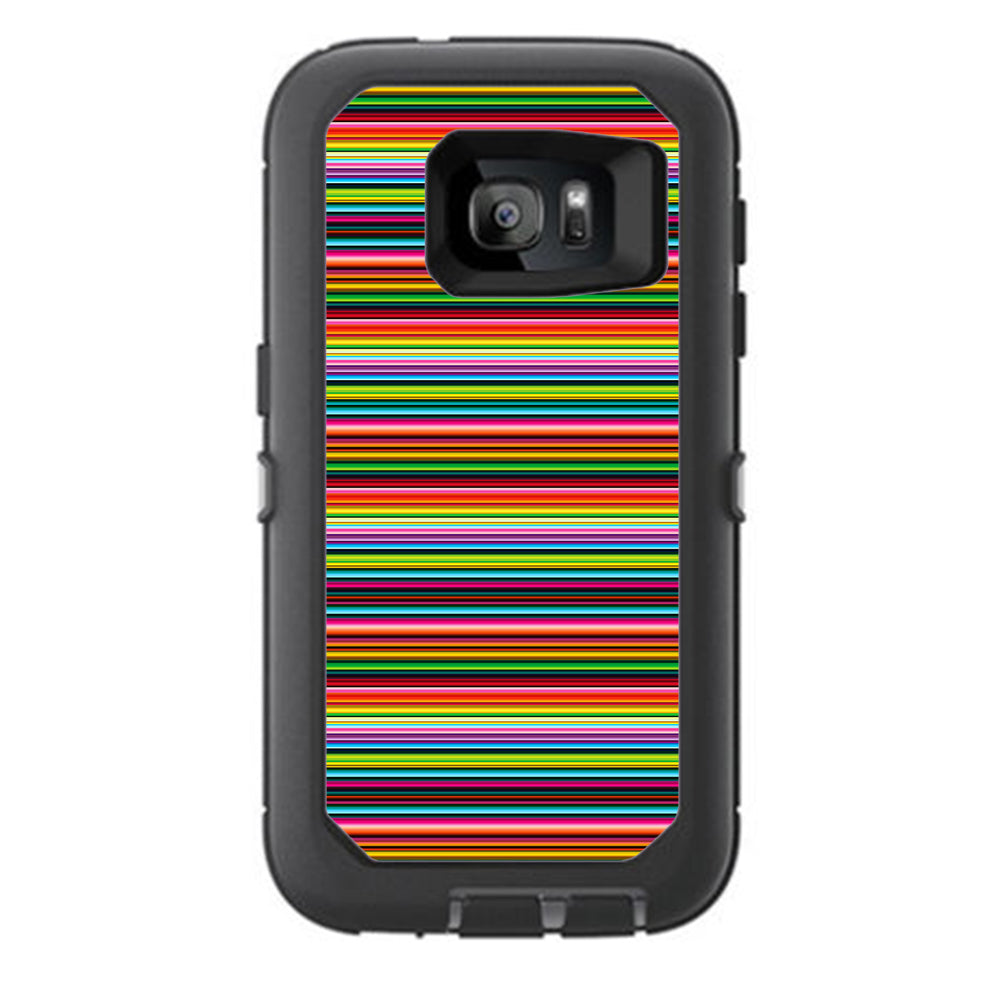  Color Stripes Otterbox Defender Samsung Galaxy S7 Skin