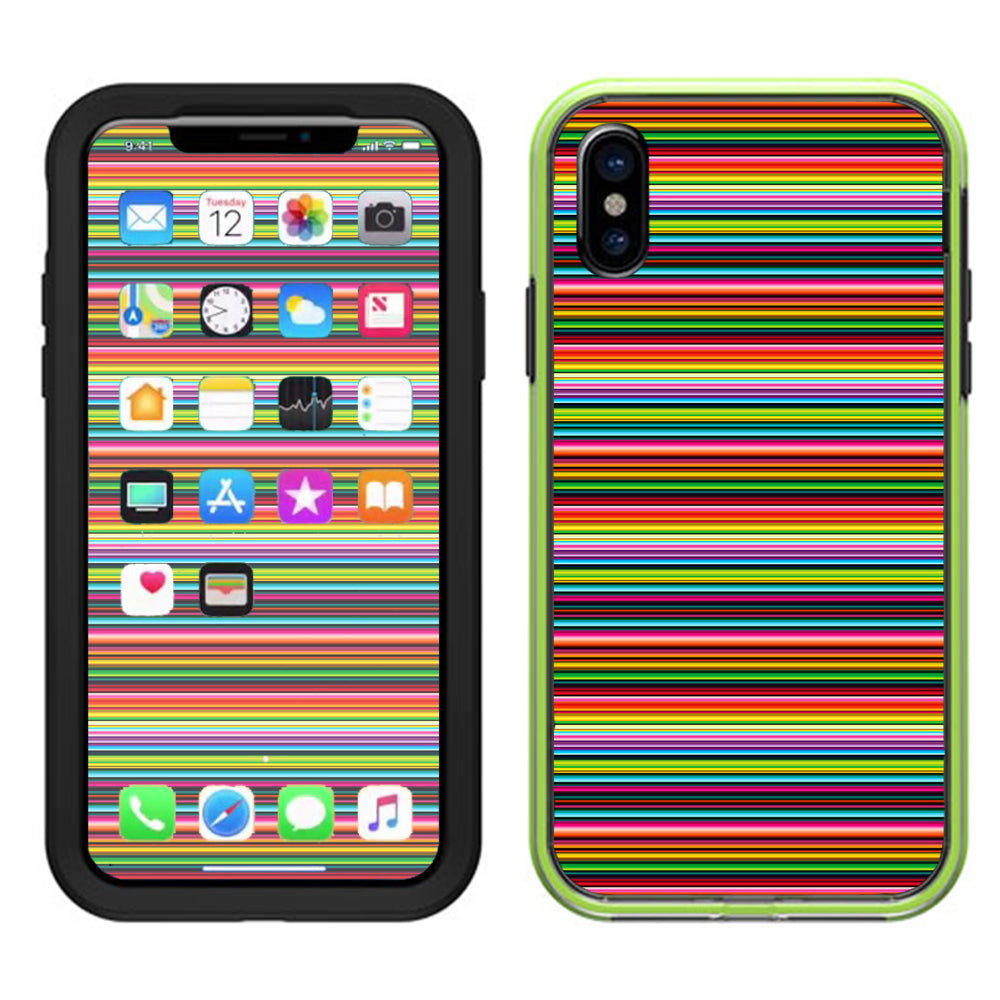  Color Stripes Lifeproof Slam Case iPhone X Skin