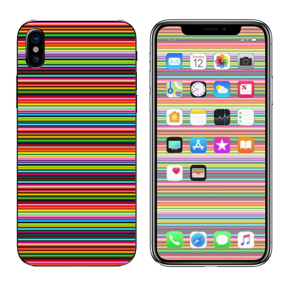  Color Stripes Apple iPhone X Skin
