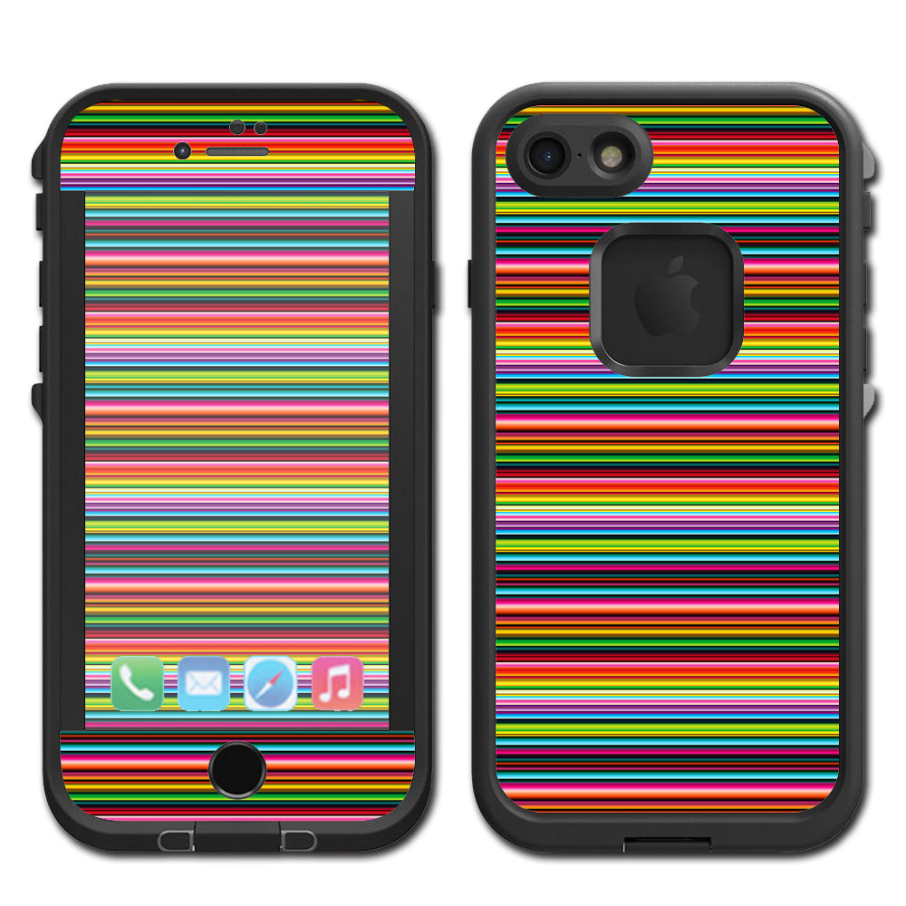  Color Stripes Lifeproof Fre iPhone 7 or iPhone 8 Skin