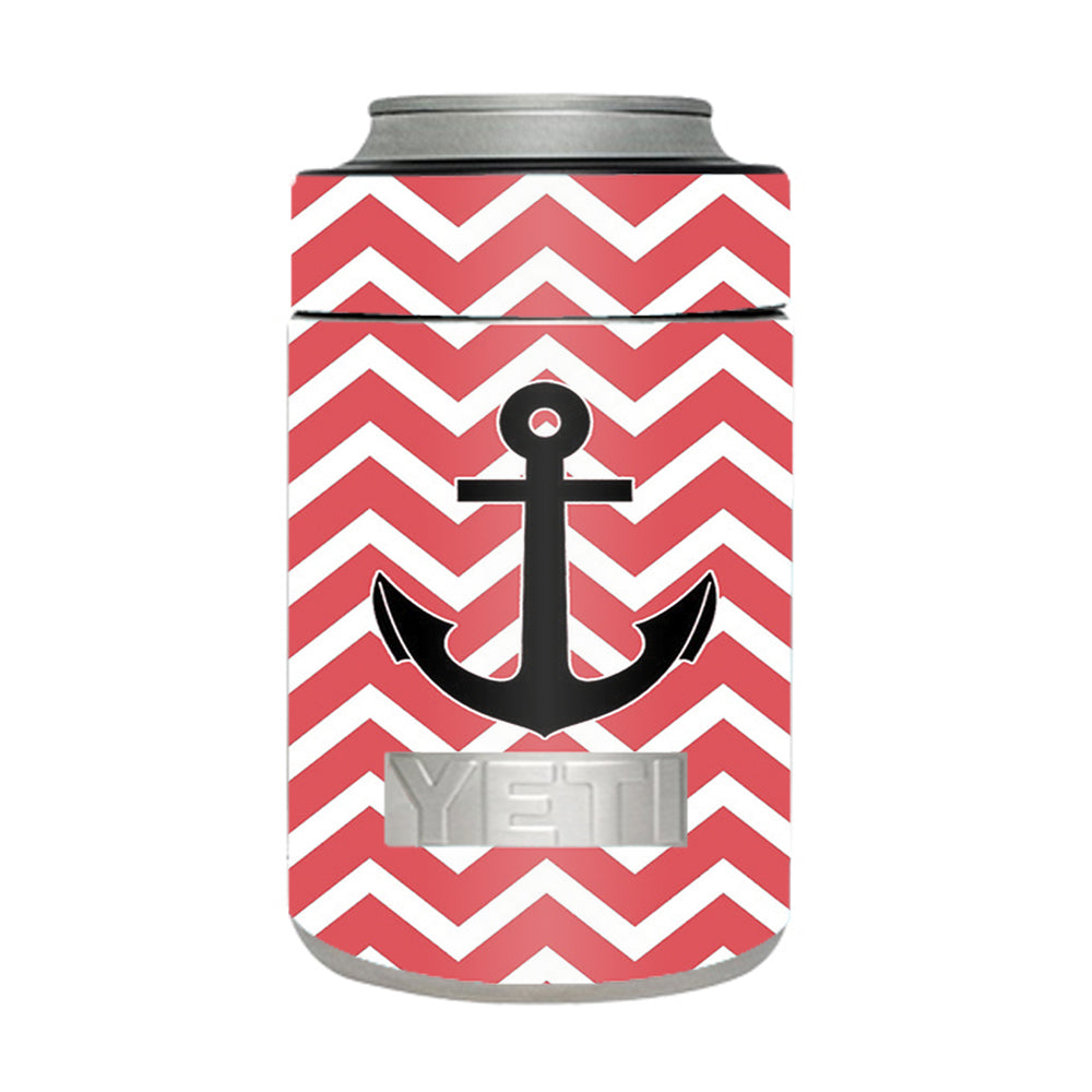  Chevron With Black Anchor Yeti Rambler Colster Skin