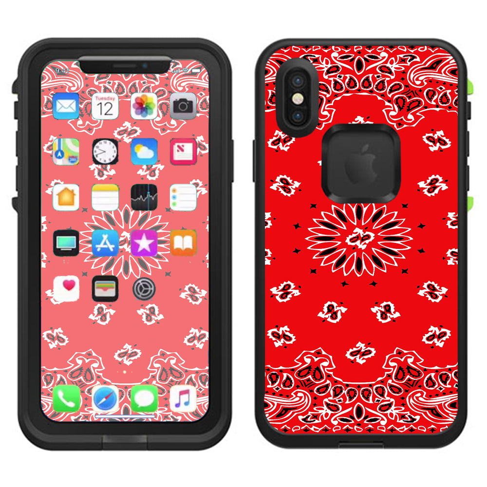  Red Bandana Lifeproof Fre Case iPhone X Skin