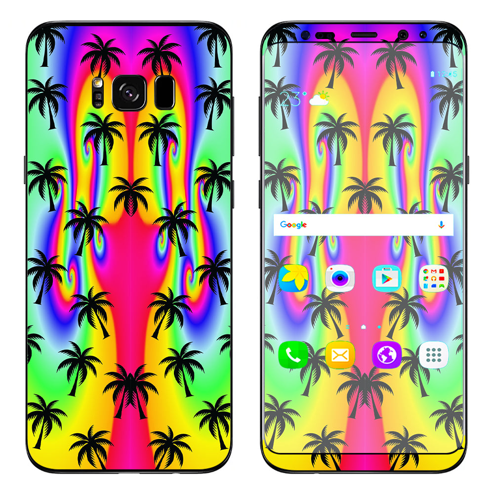  Rainbow Palm Tree Samsung Galaxy S8 Plus Skin