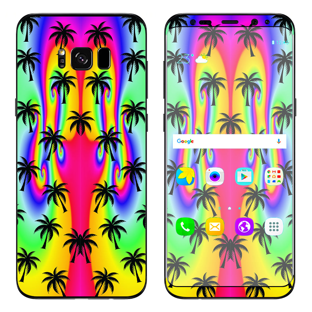  Rainbow Palm Tree Samsung Galaxy S8 Skin