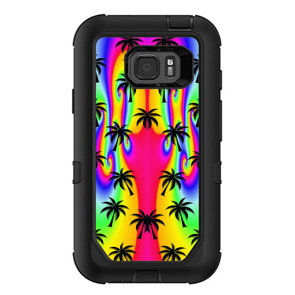  Rainbow Palm Tree Otterbox Defender Samsung Galaxy S7 Active Skin