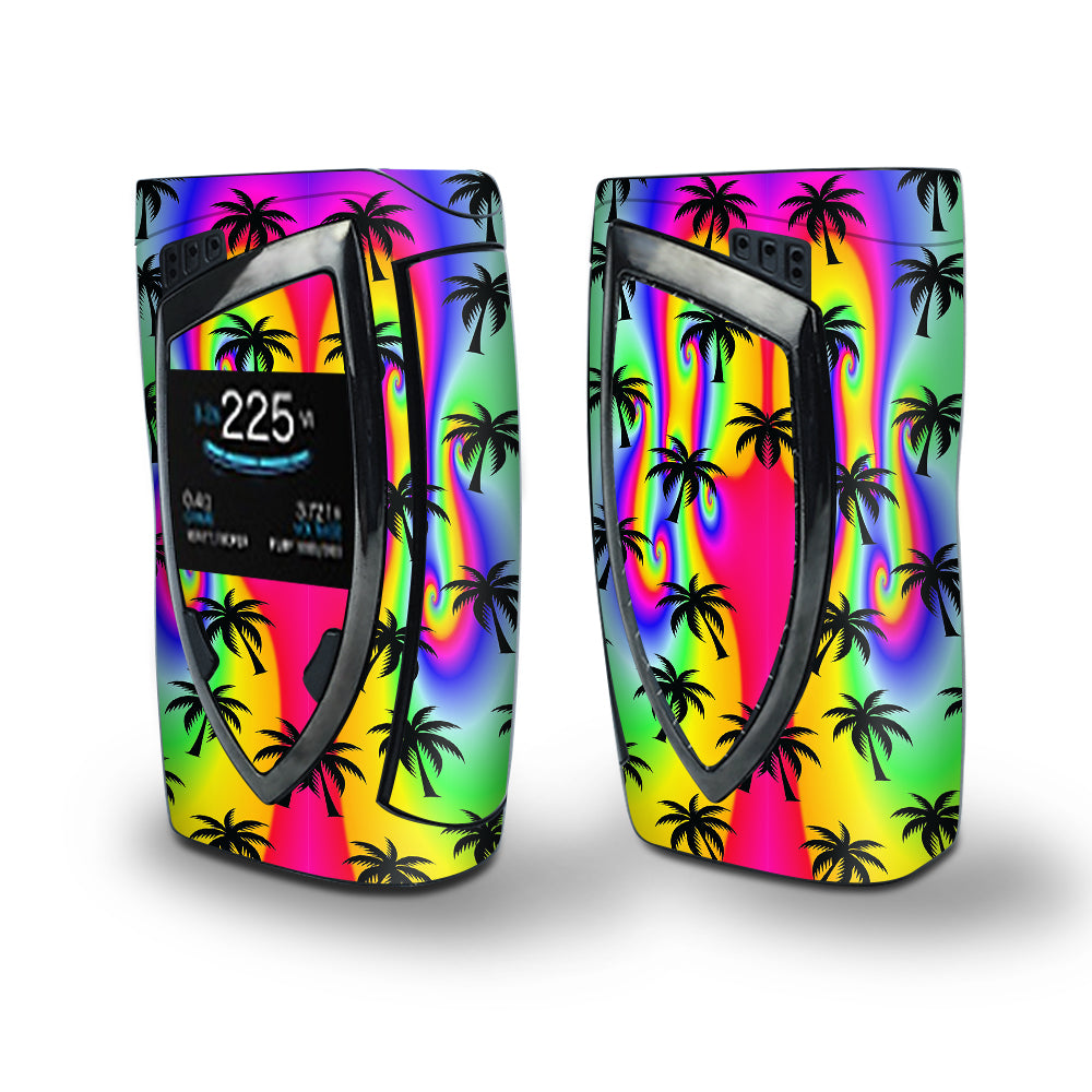 Skin Decal Vinyl Wrap for Smok Devilkin Kit 225w Vape (includes TFV12 Prince Tank Skins) skins cover / Rainbow Palm Tree