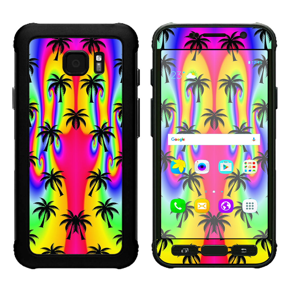  Rainbow Palm Tree Samsung Galaxy S7 Active Skin