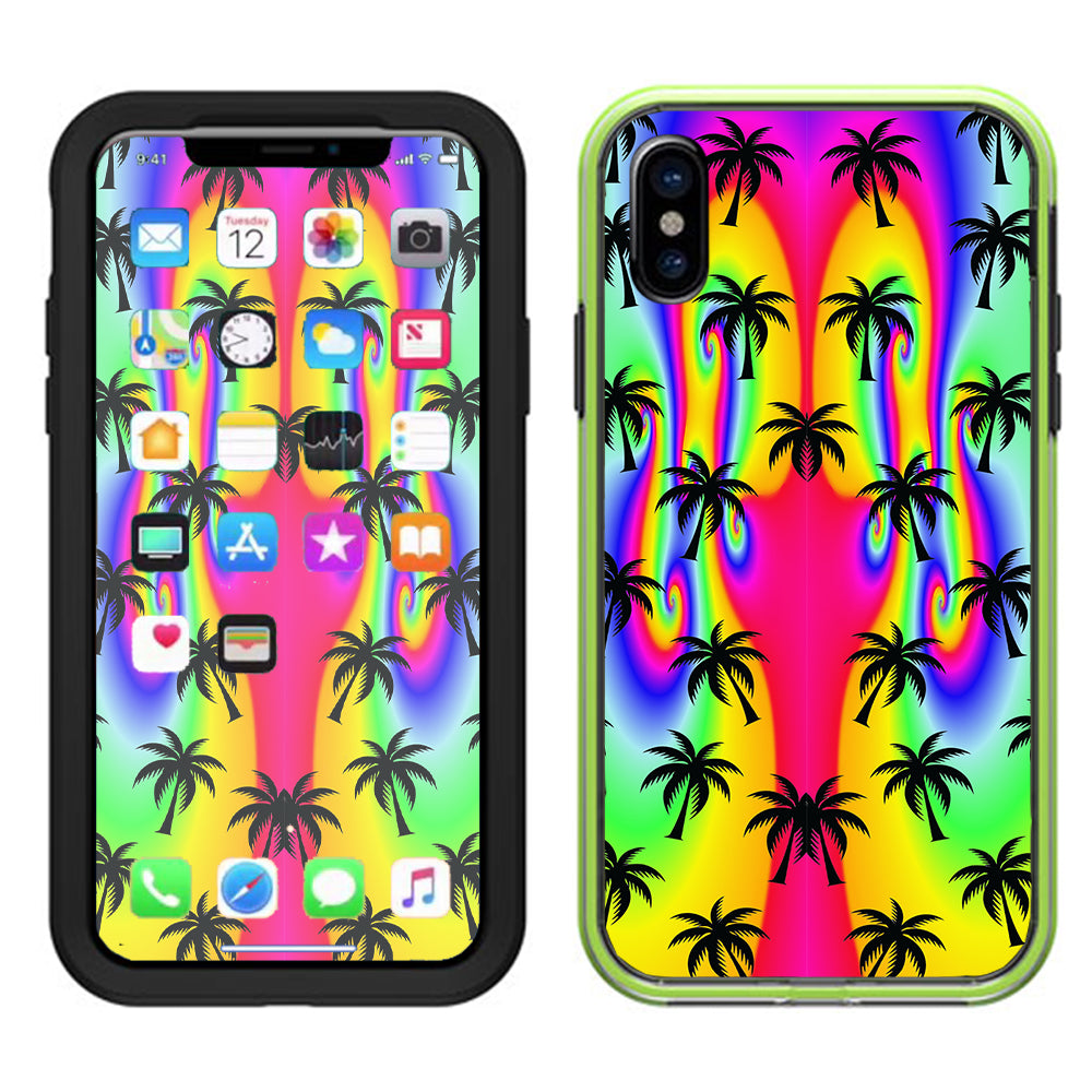  Rainbow Palm Tree Lifeproof Slam Case iPhone X Skin