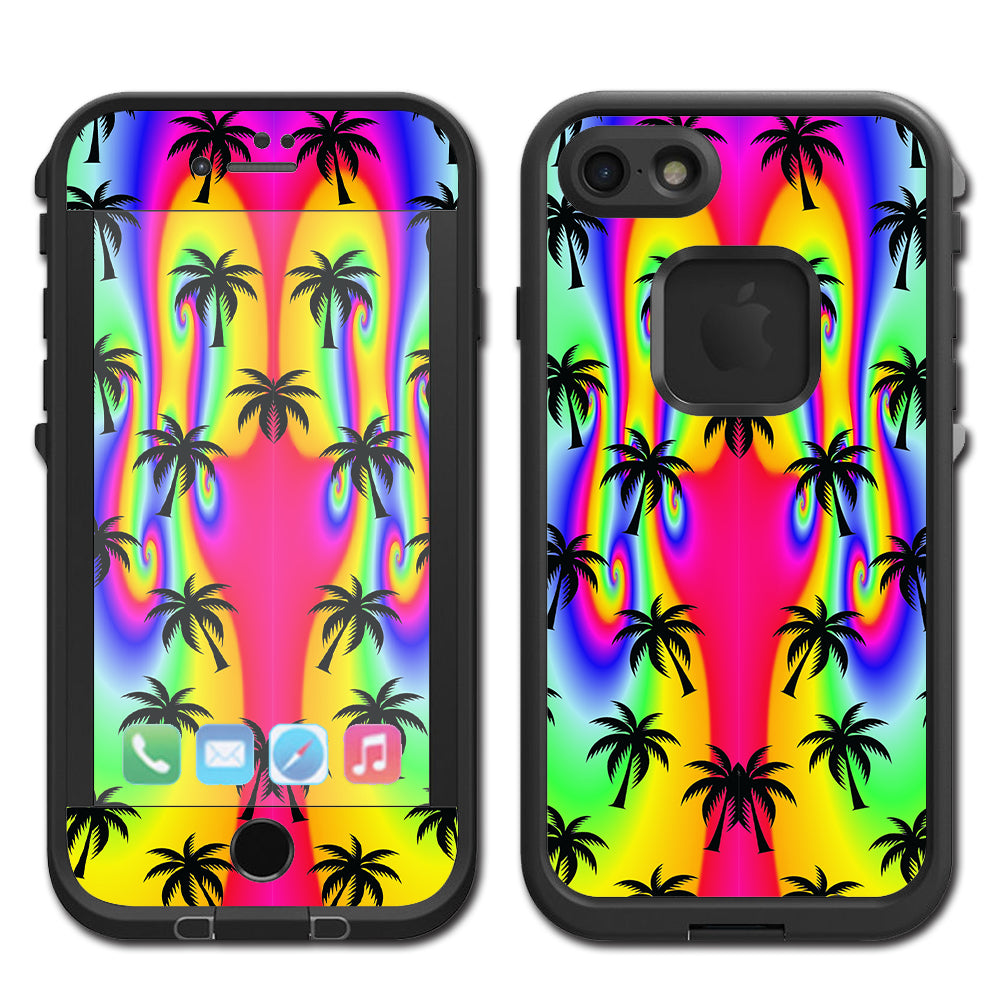  Rainbow Palm Tree Lifeproof Fre iPhone 7 or iPhone 8 Skin