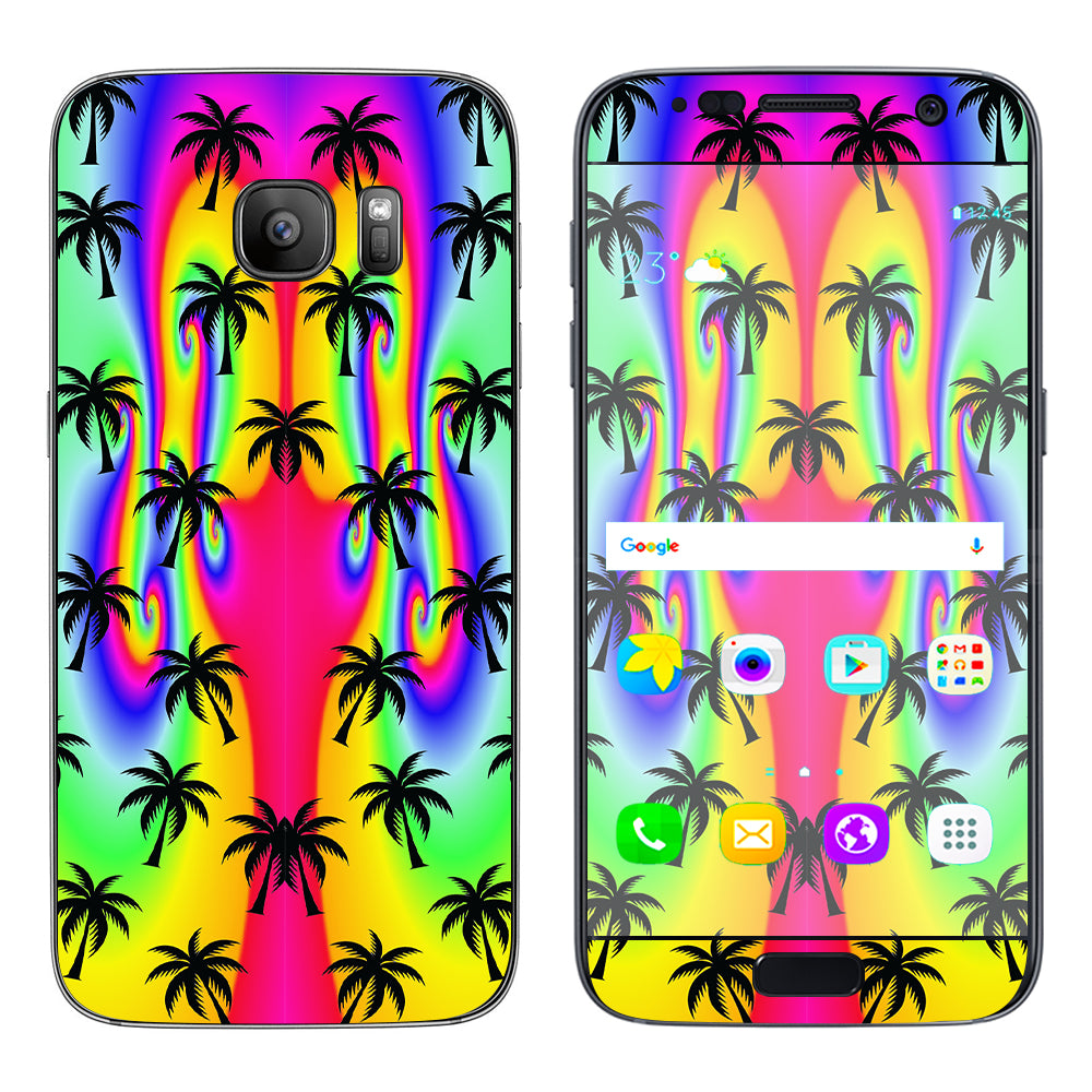  Rainbow Palm Tree Samsung Galaxy S7 Skin