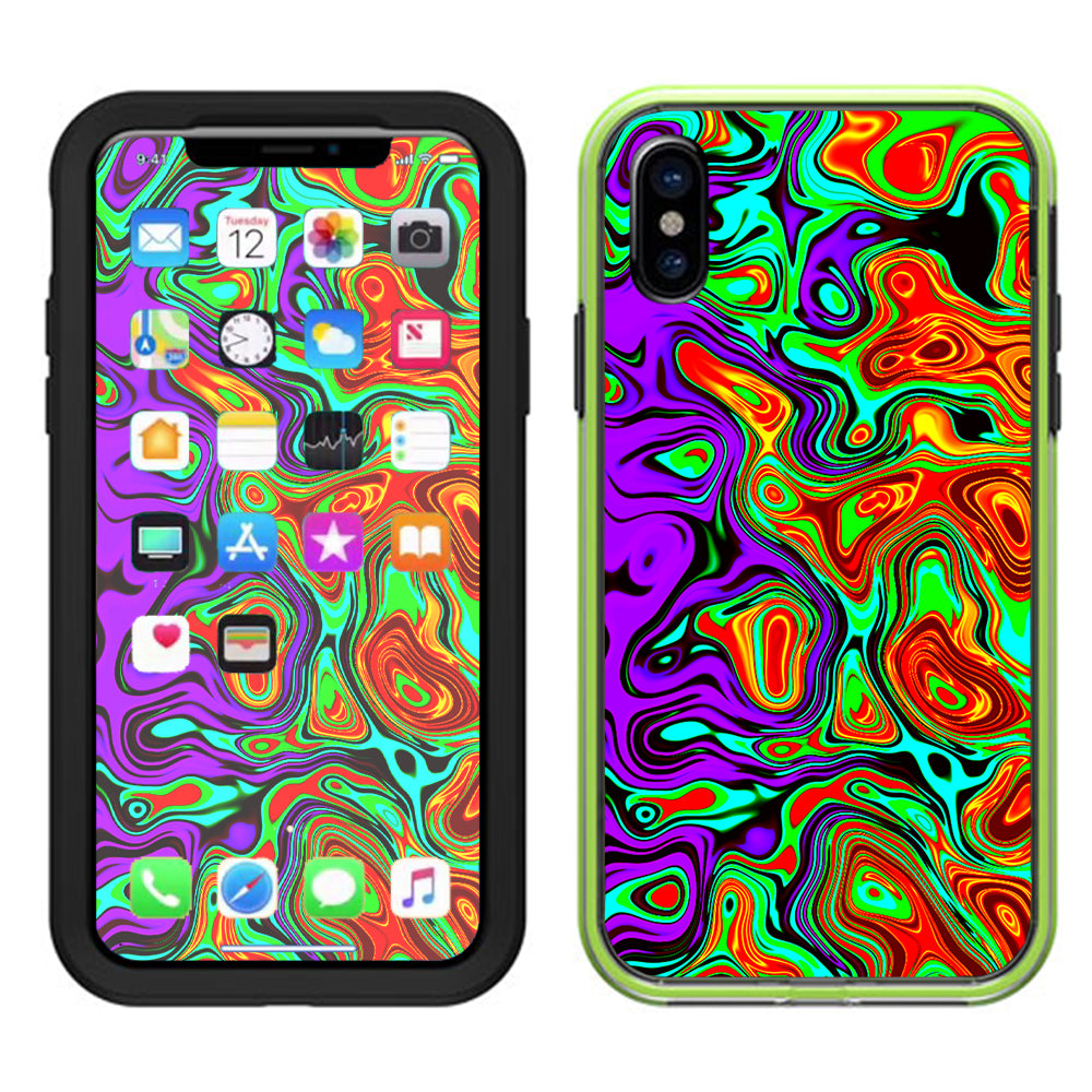  Mixed Colors Lifeproof Slam Case iPhone X Skin