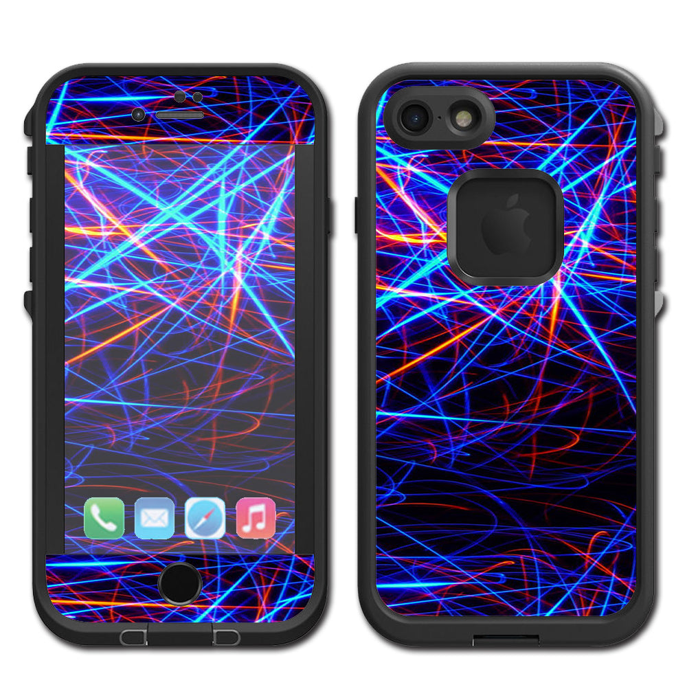  Lasers Neon Laser Beams Lifeproof Fre iPhone 7 or iPhone 8 Skin