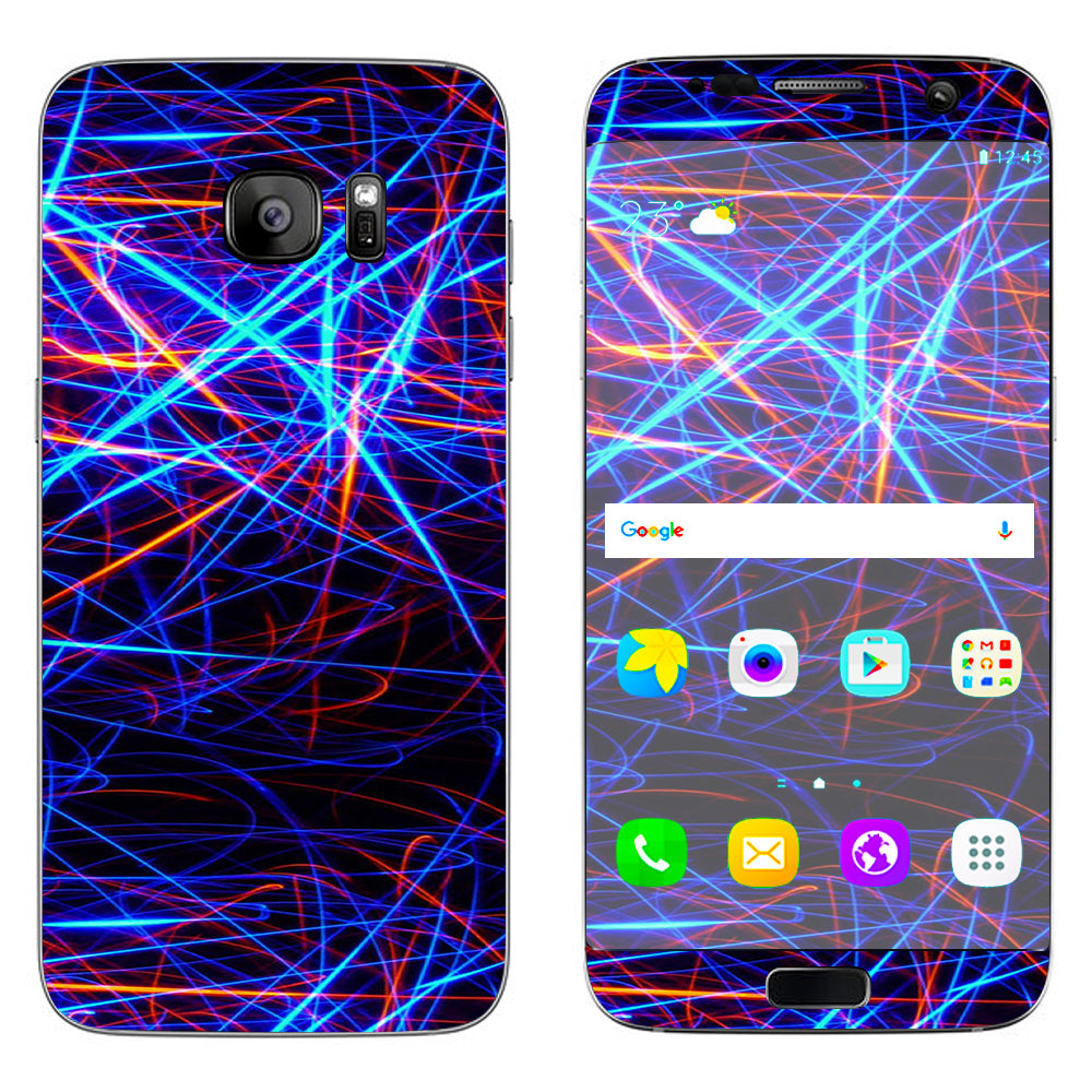  Lasers Neon Laser Beams Samsung Galaxy S7 Edge Skin