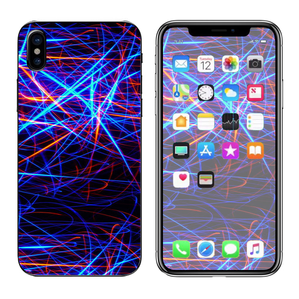  Lasers Neon Laser Beams Apple iPhone X Skin